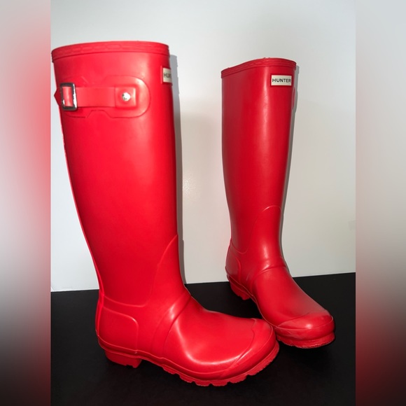 RARE COLOR Women’s HUNTER Original Tall Matte Boots with racer stripe on back💗 - Picture 3 of 12